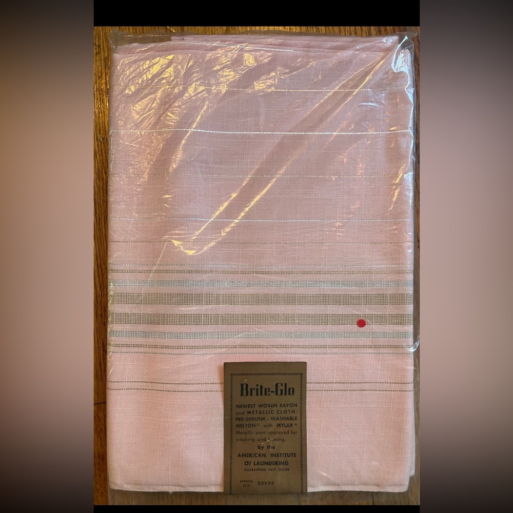 Brite-glo Pink Tablecloth- new in package 53x53